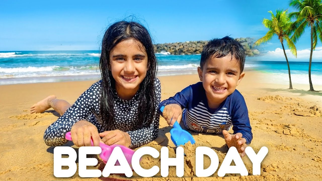 Nyra & Pranav Beach Day 🏖️ | Kids Playing on Beach | Kids Fun Vlog
