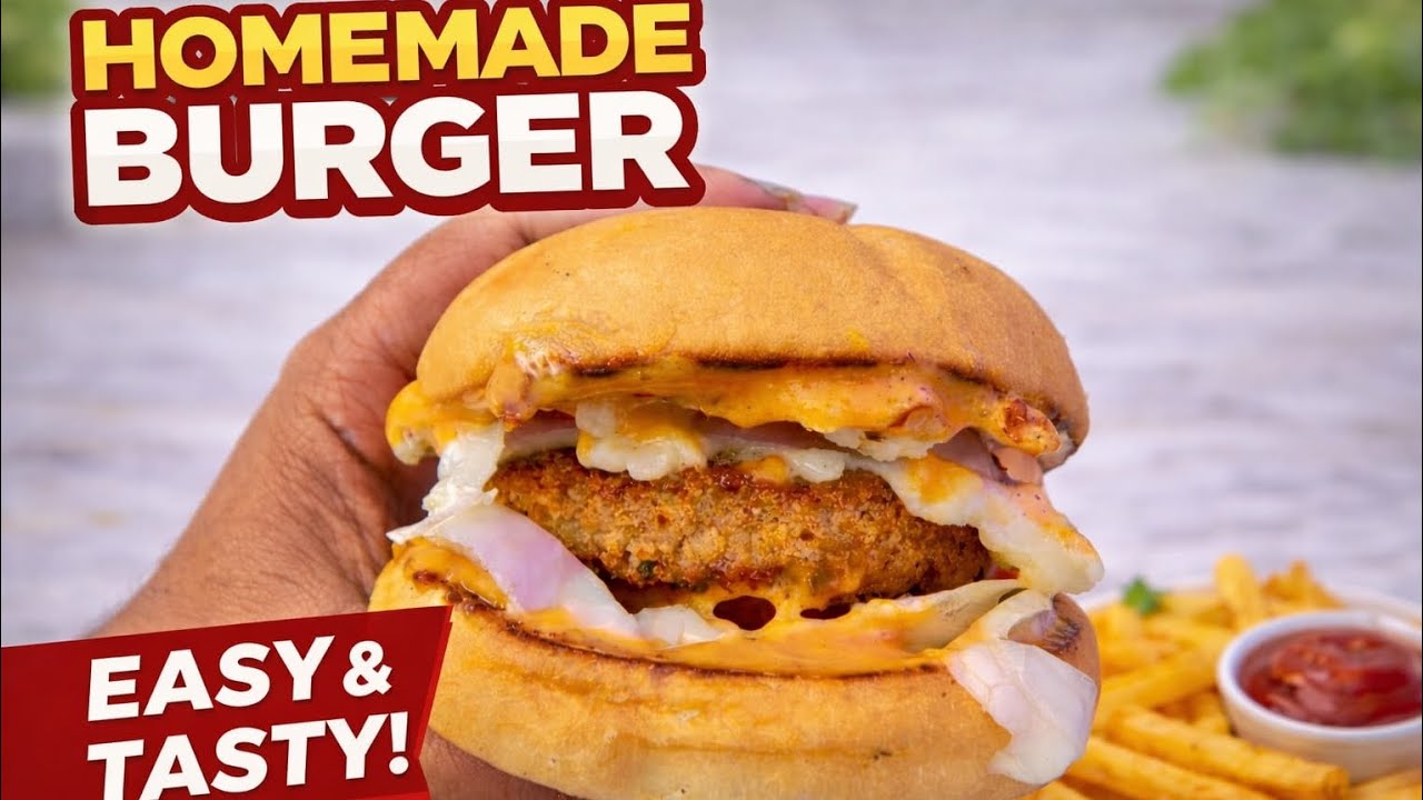Burger Cravings? Sorted 🍔 | Freshly Made Burger at Home