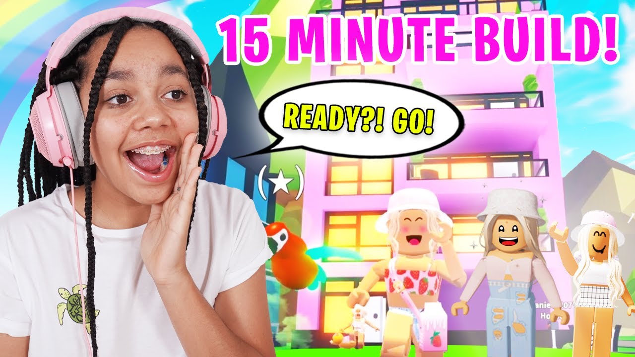 15 MINUTE BUILD CHALLENGE With My Friends In Adopt Me! Roblox