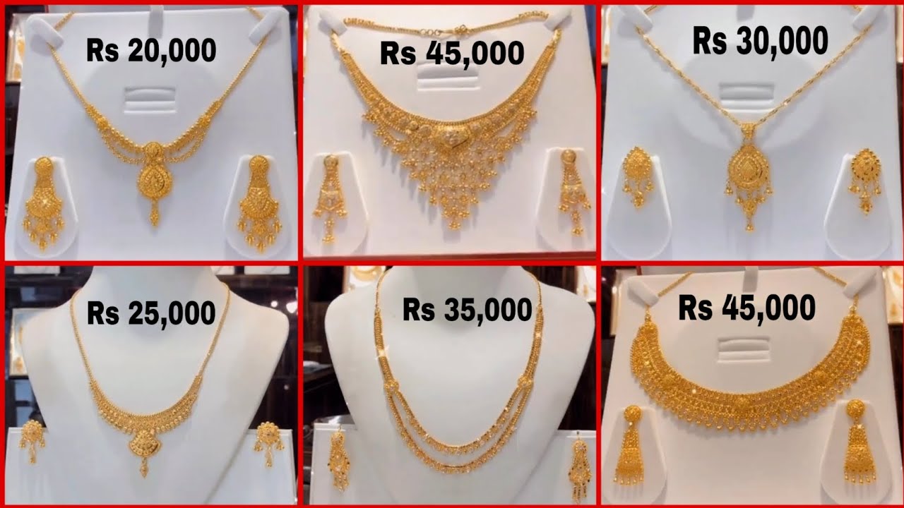 Gold necklace designs pictures lightweight || gold necklace