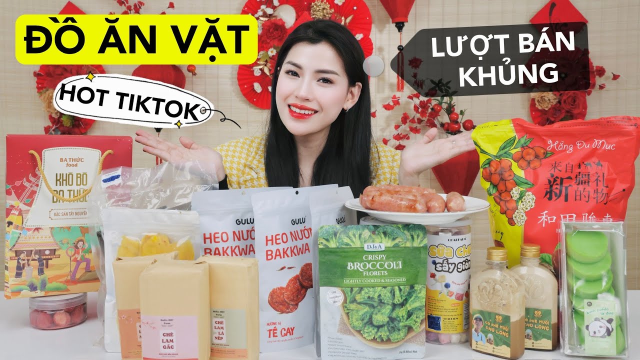 [REVIEW] 7749 Đồ ăn vặt Hot Tiktok | Cafe Muối Chú Long, Khô Bò Ba Thức,  Chè Lam, Bánh Gio..v...v
