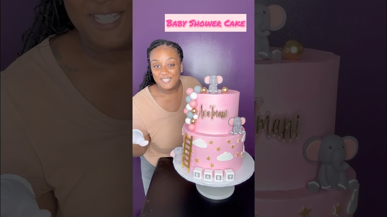 How Cute Is This Elephant Themed Baby Shower Cake 🐘🎂 ! 