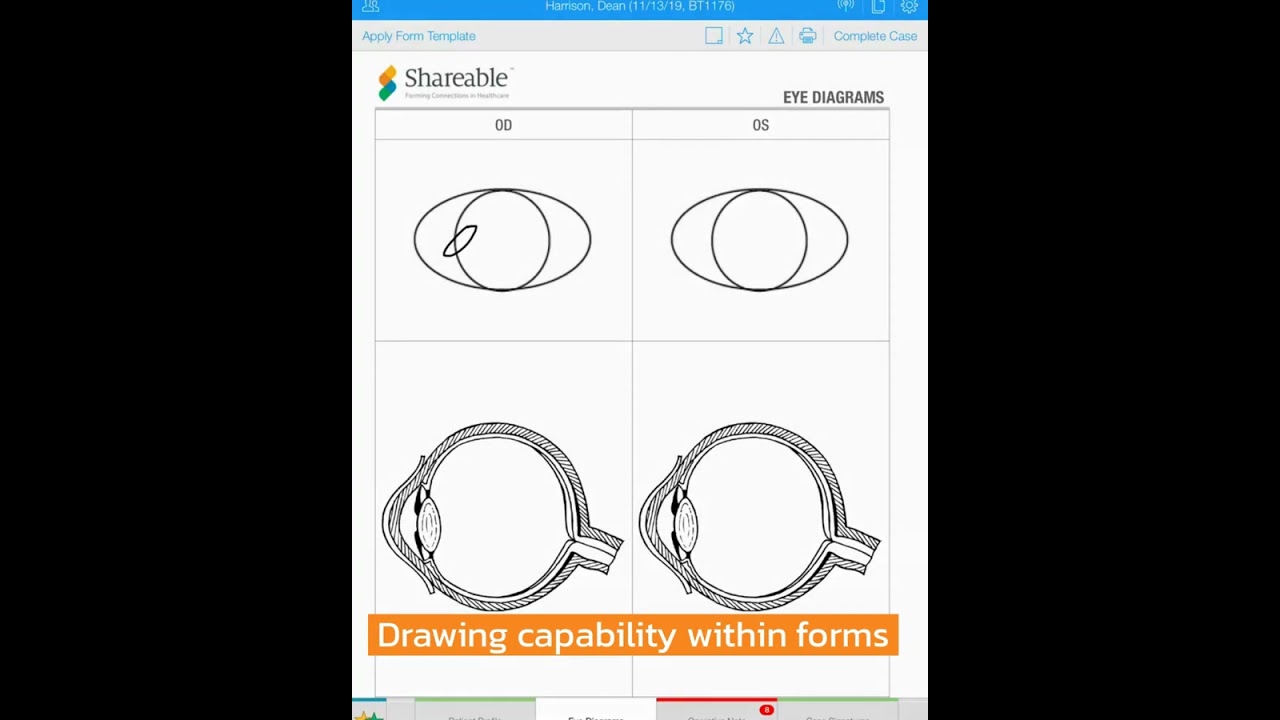 ShareableFORMS Ophthalmology Features