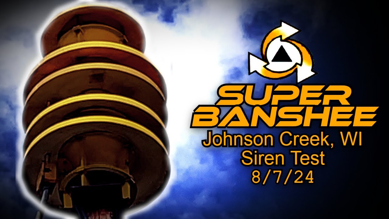 ACA Super Banshee Siren Test - Alert x2 & Attack - Johnson Creek, WI