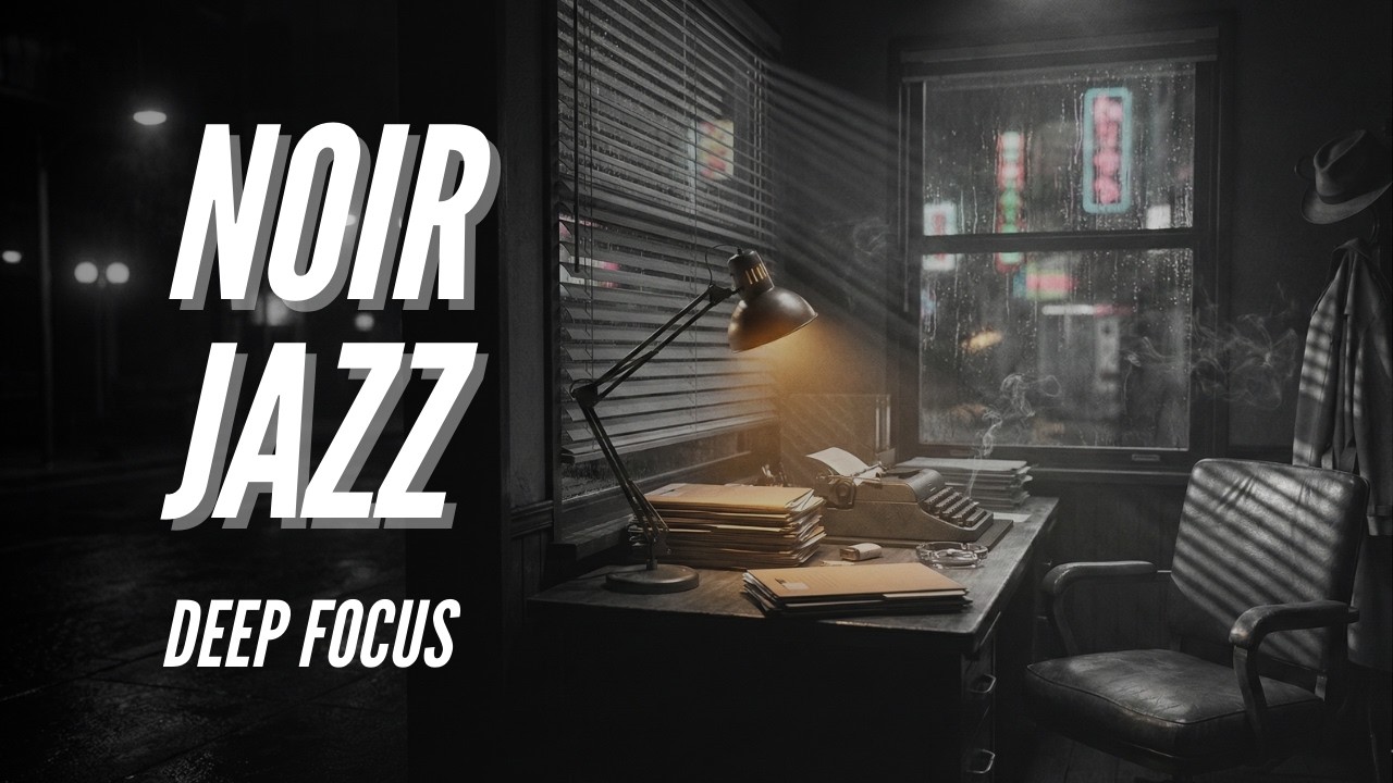 Jazz Noir Midnight | Detective Office Ambience for Deep Focus