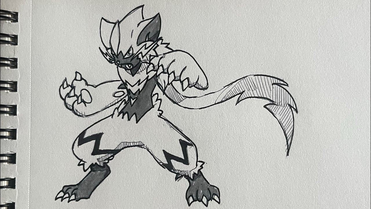 How to Draw Zeraora ⚡ | Zeraora Pokémon Legendary Electric Type Drawing