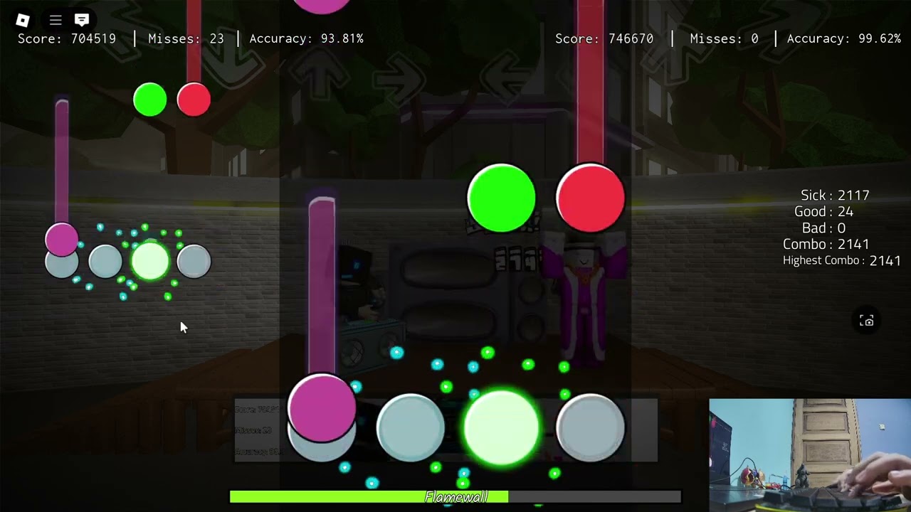 Flamewall normal FC with handcam Roblox BFNF:R (Basically FNF:Remix)