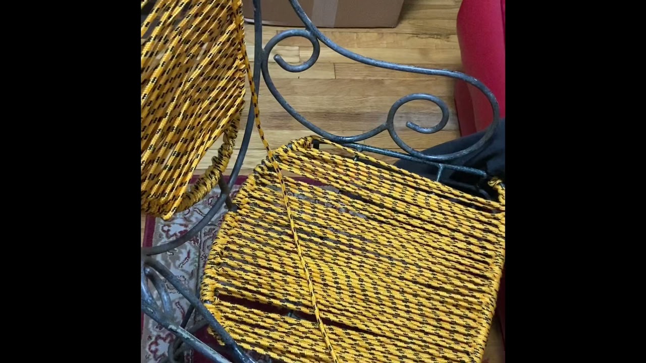 Finished Product - Weaving rope onto iron chair