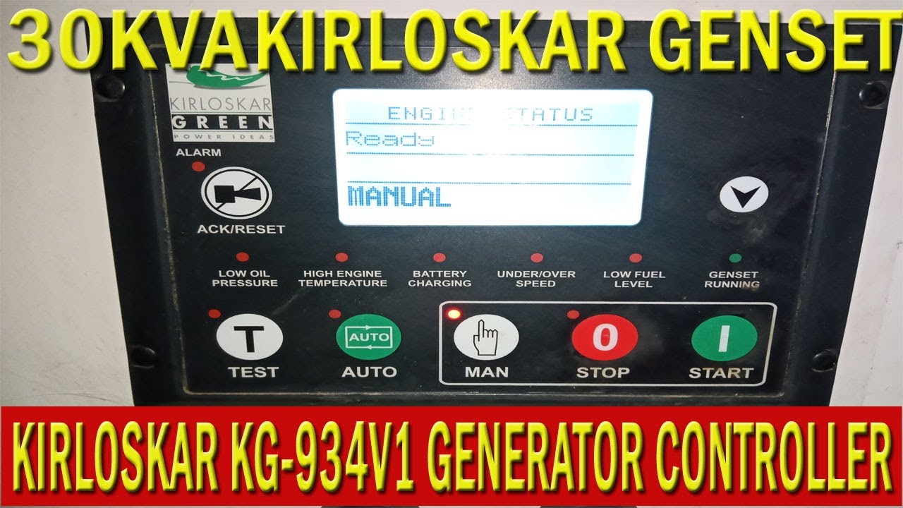 KIRLOSKAR|KG-934V1|GENERATOR CONTROLLER|HOTA KYA HAI??|KVA-30|PHASE-3|415-VOLTS|ENGINE GYAN||
