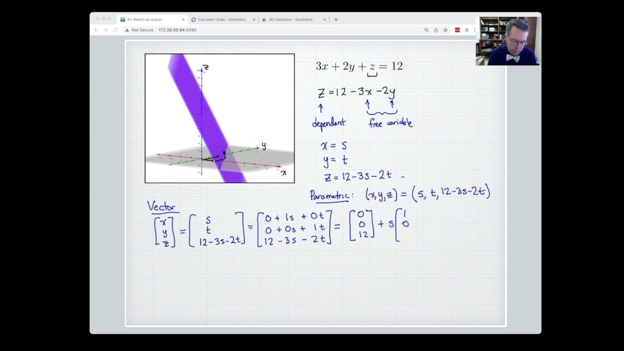 Free vs Dependent Variables and Vectors