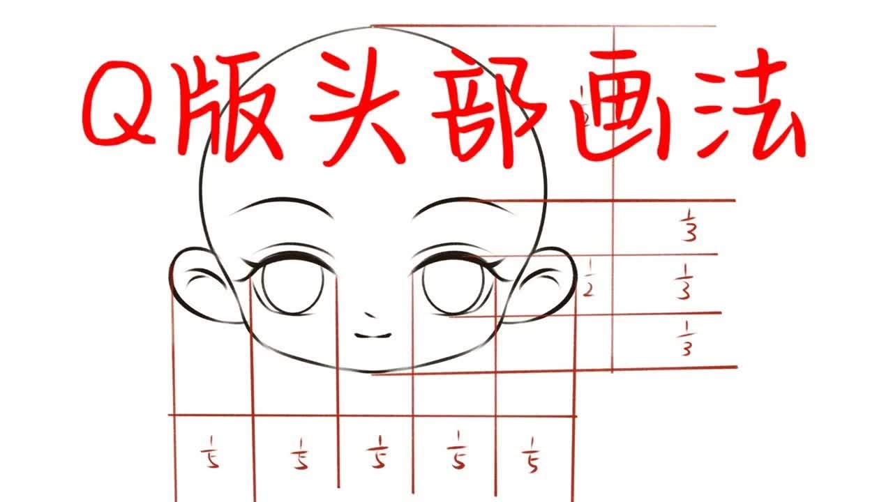 【板绘教程】最适合零基础的Q版头部画法教程来啦！procreate/画世界Pro通用教程/内附（勾线笔刷、上色笔刷、起稿笔刷）