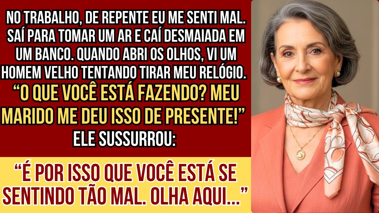 Desmaiei no trabalho e acordei com um velho arrancando o relógio que meu marido me deu...
