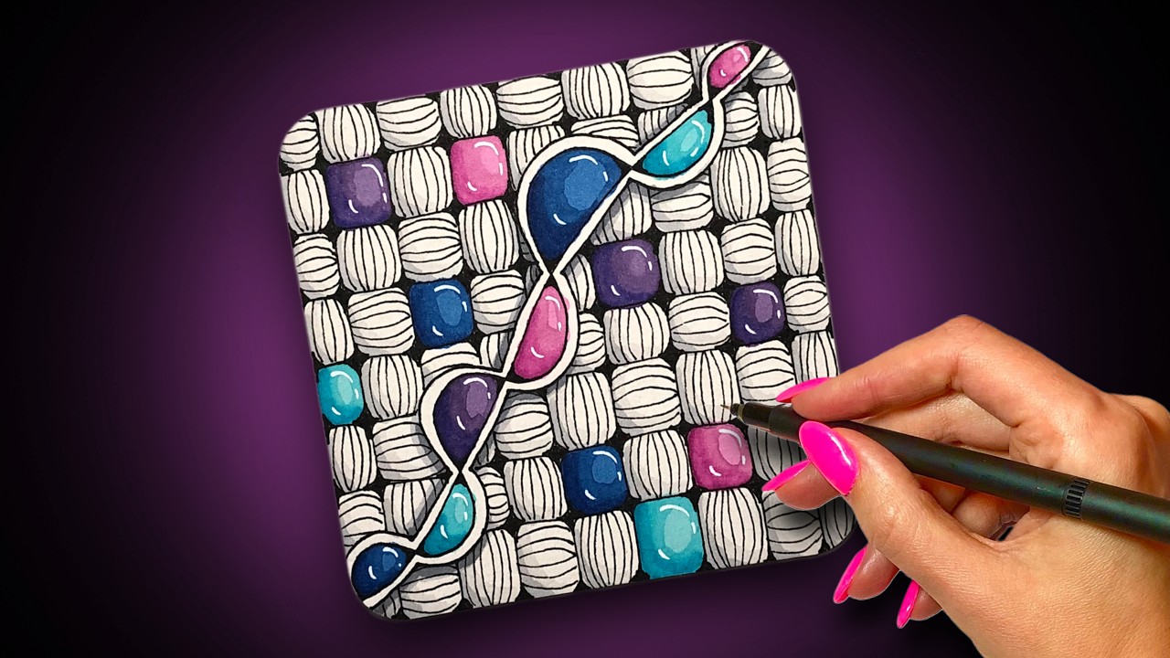 Simple Zendoodle for Beginners ✍️ Colorful Zentangle Art