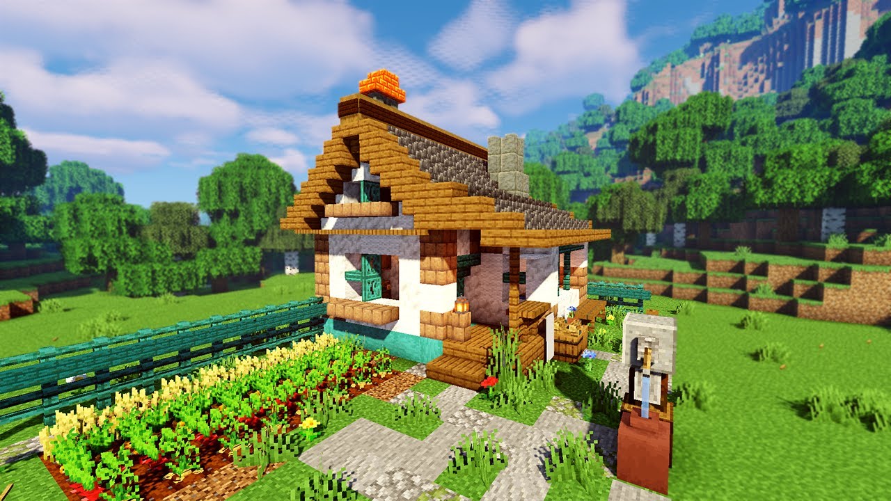 🧑‍🌾Строим простой дом с фермой | ⚒️ Руководство по строительству в Minecraft