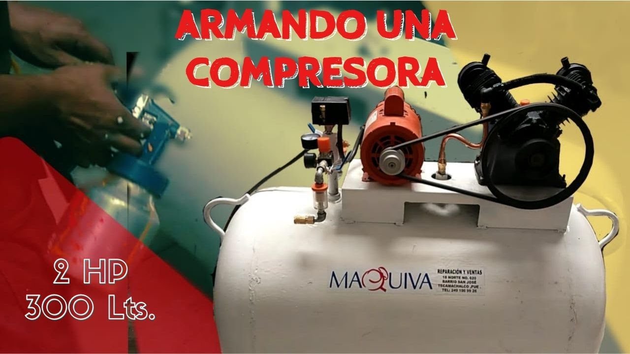 ARMANDO UNA COMPRESORA CON UN TANQUE DE GAS /@MAQUIVA RENTABLE Y EFECTIVA
