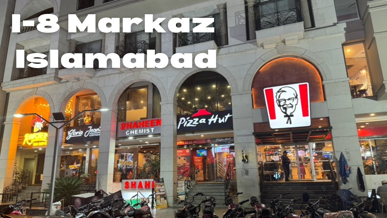 I-8 Markaz Islamabad | Islamabad night view | Islamabad 4k tour | Pizza Hut Review