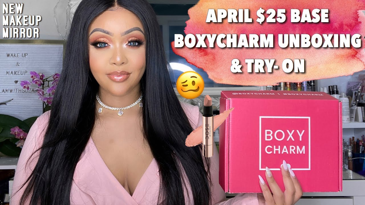 APRIL $25 BASE BOXYCHARM UNBOXING AND TRY - ON 2020 || FEATURING EASEHOLD VENUS PRO MAKEUP MIRROR