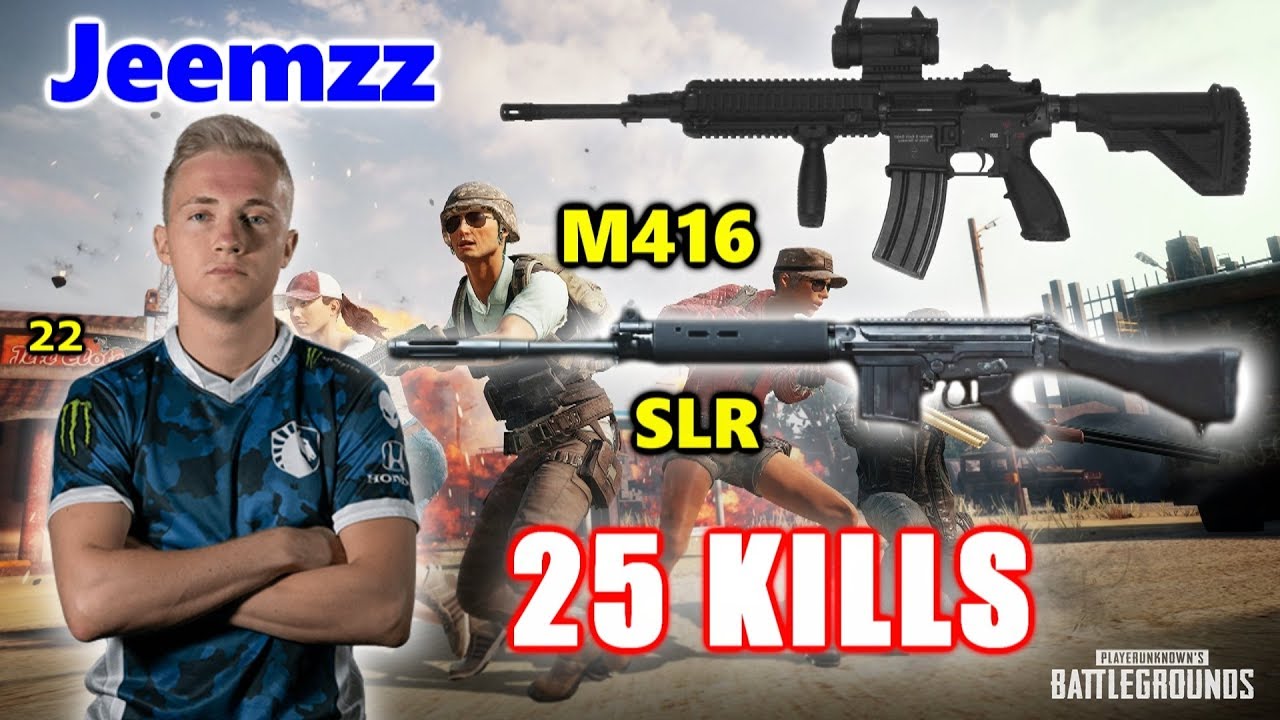Team Liquid Jeemzz & intenZ - 25 KILLS - M416+SLR - DUO vs SQUADS - PUBG