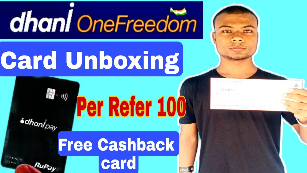 Dhani One Freedom Card Unboxing !! Dhani One freedom card review !! Dhani Free cashback card   !!