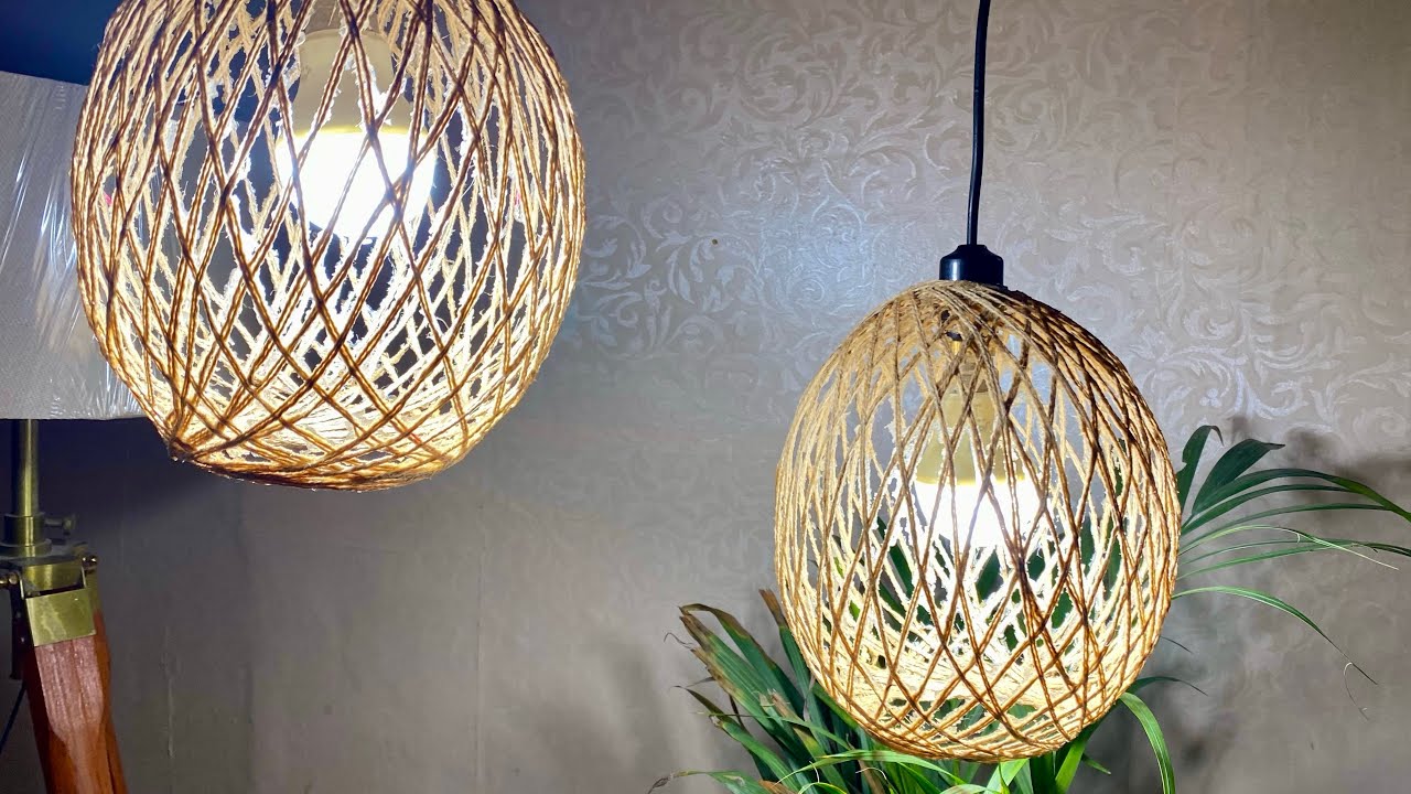 DIY Jute rope lamp and Homemade Glue | DIY jute rope craft | Home decor