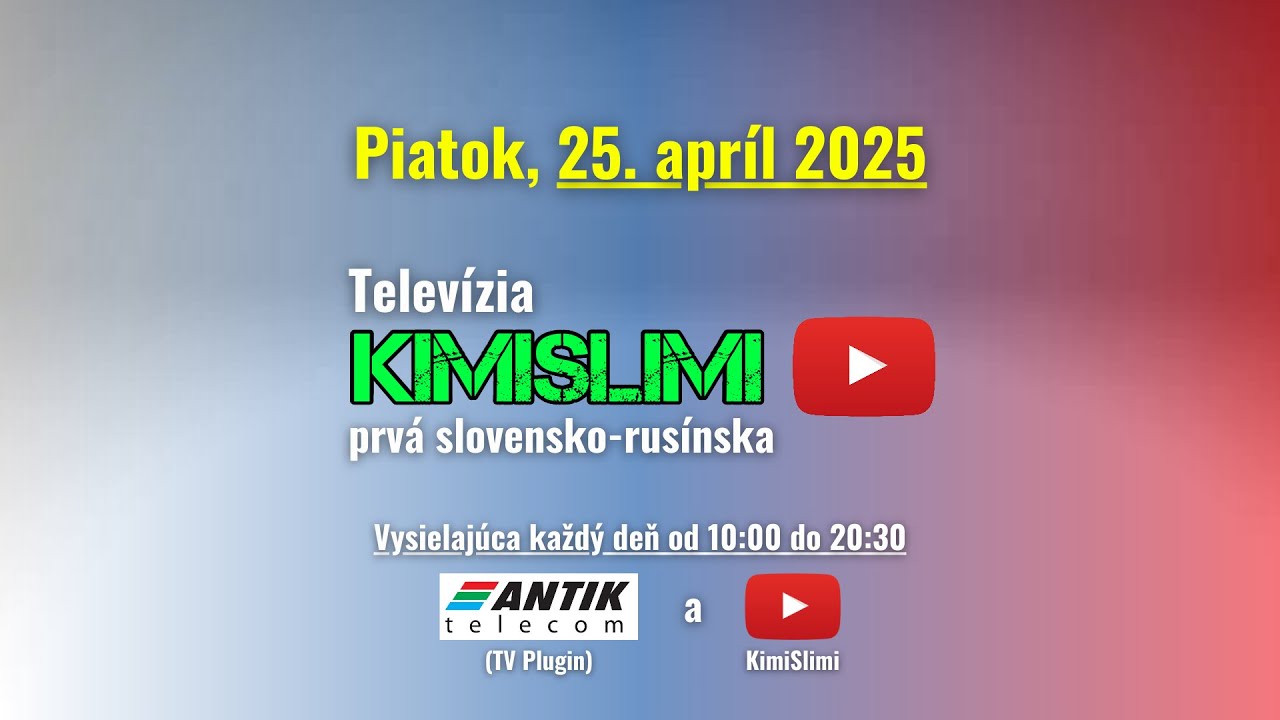 KimiSlimi TV - sobota, 27. apríl 2025, 10:00 - 20:30