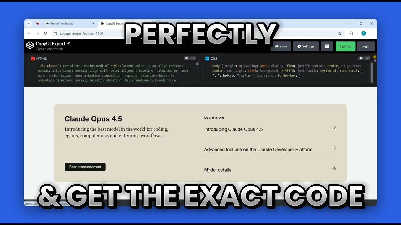 Copy any website element into Tailwind CSS & React JSX