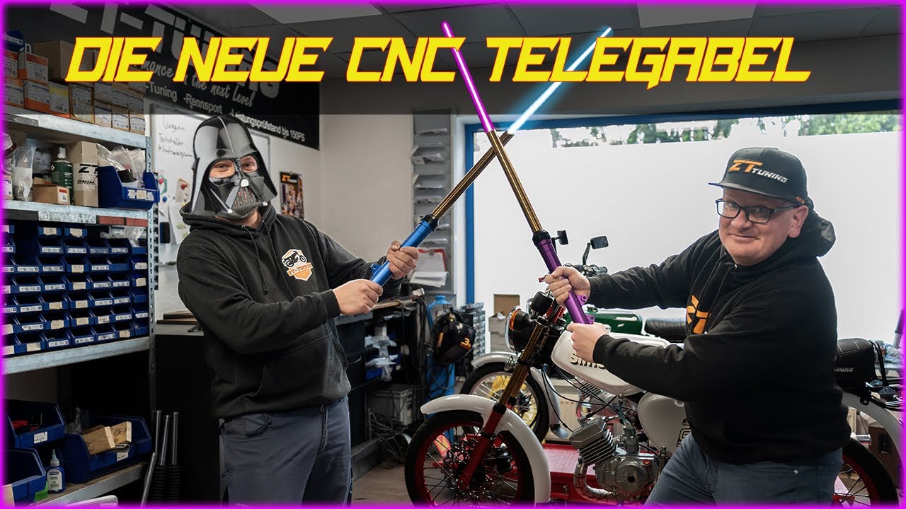 Vorstellung der neuen CNC Telegabel von ZT-Tuning für den Umbau auf Scheibenbremse f. die Simson S51