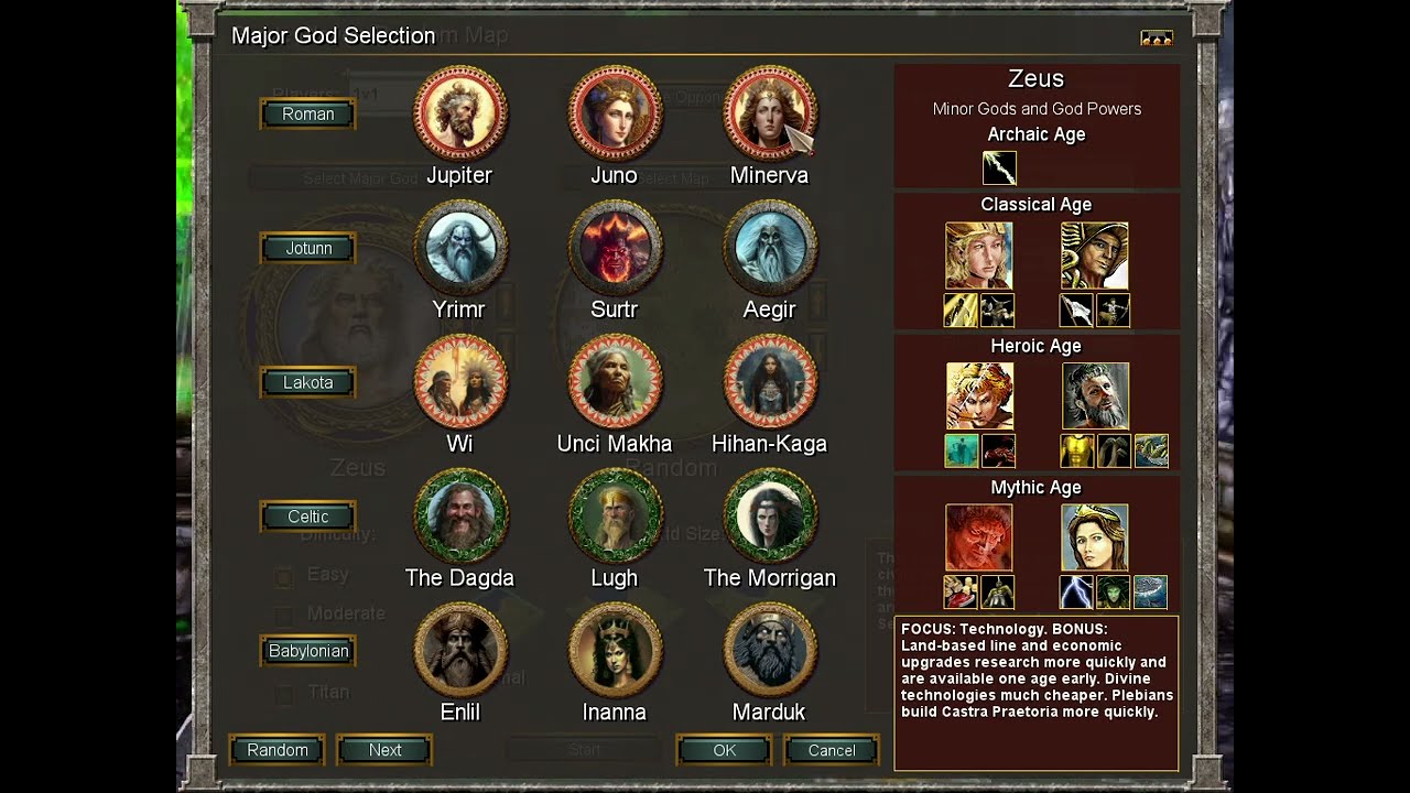 Lets Play Our First Game of Age of Mythology Divine Edition Mod against a Bot 1 vs 1