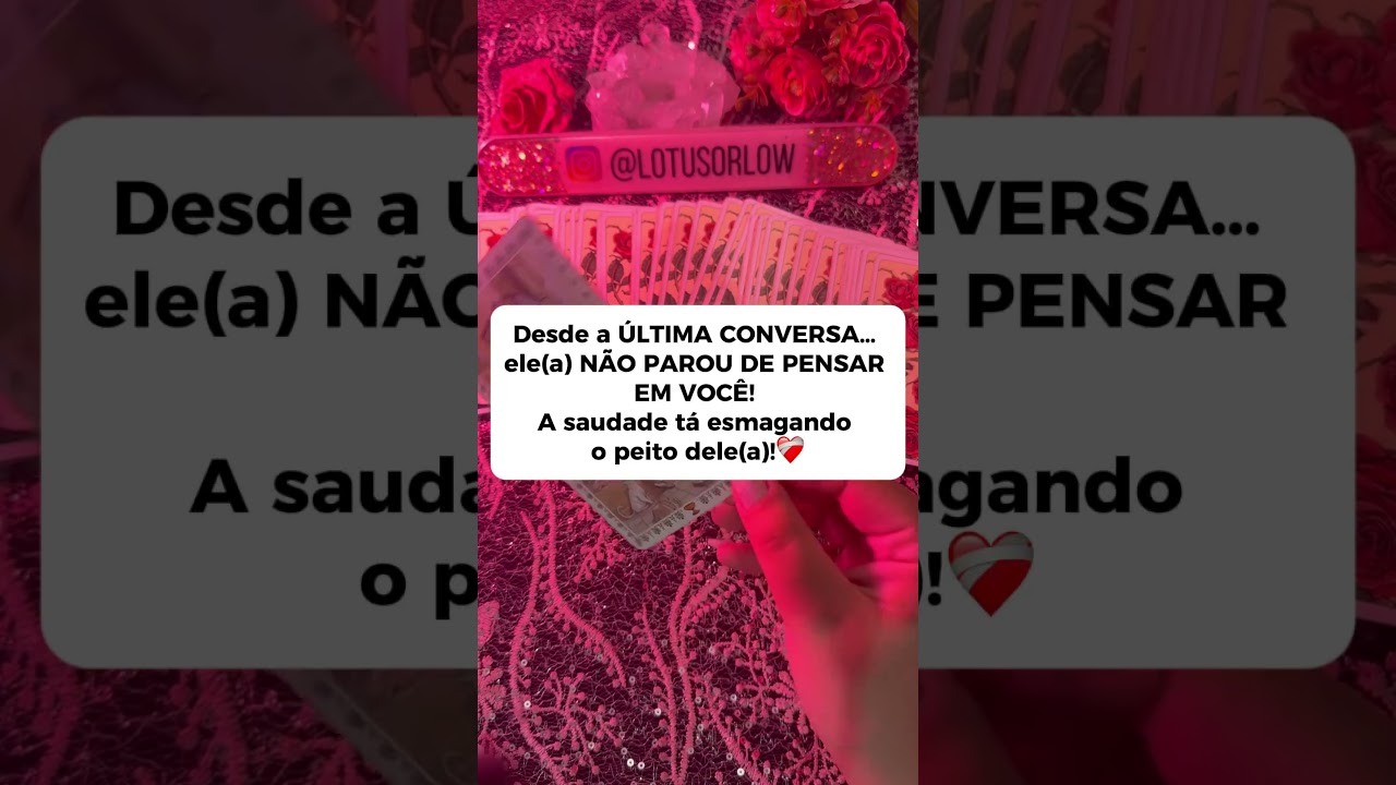 ❤️&zwj;🩹Desde a &uacute;ltima conversa de voc&ecirc;s ele n&atilde;o te esqueceu #tarotonline #tarotamor #saudade