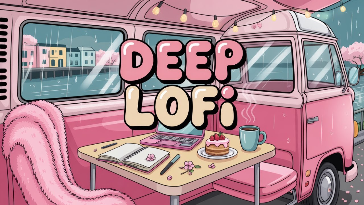 rainy evening lofi camper van aesthetic