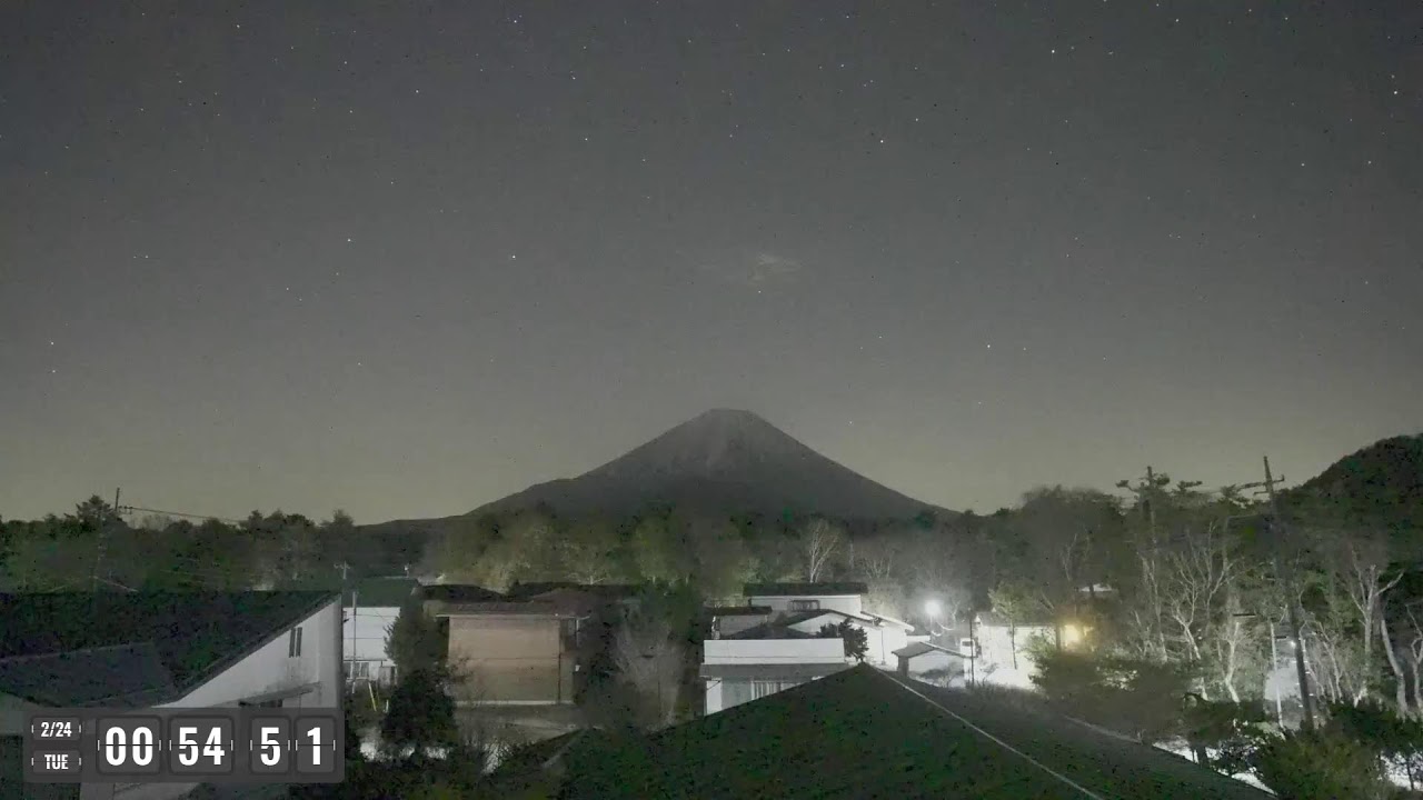 流星の富士山ライブカメラで星空観察！Meteor starry night Mount fuji live camera!