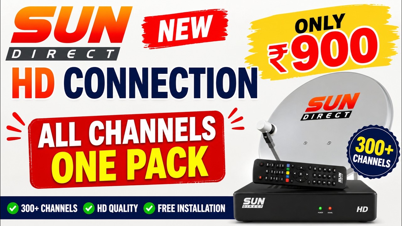 Best DTH: Sun Direct DTH New HD Connection | Compare Set Top Box Tata Play Airtel Dish TV