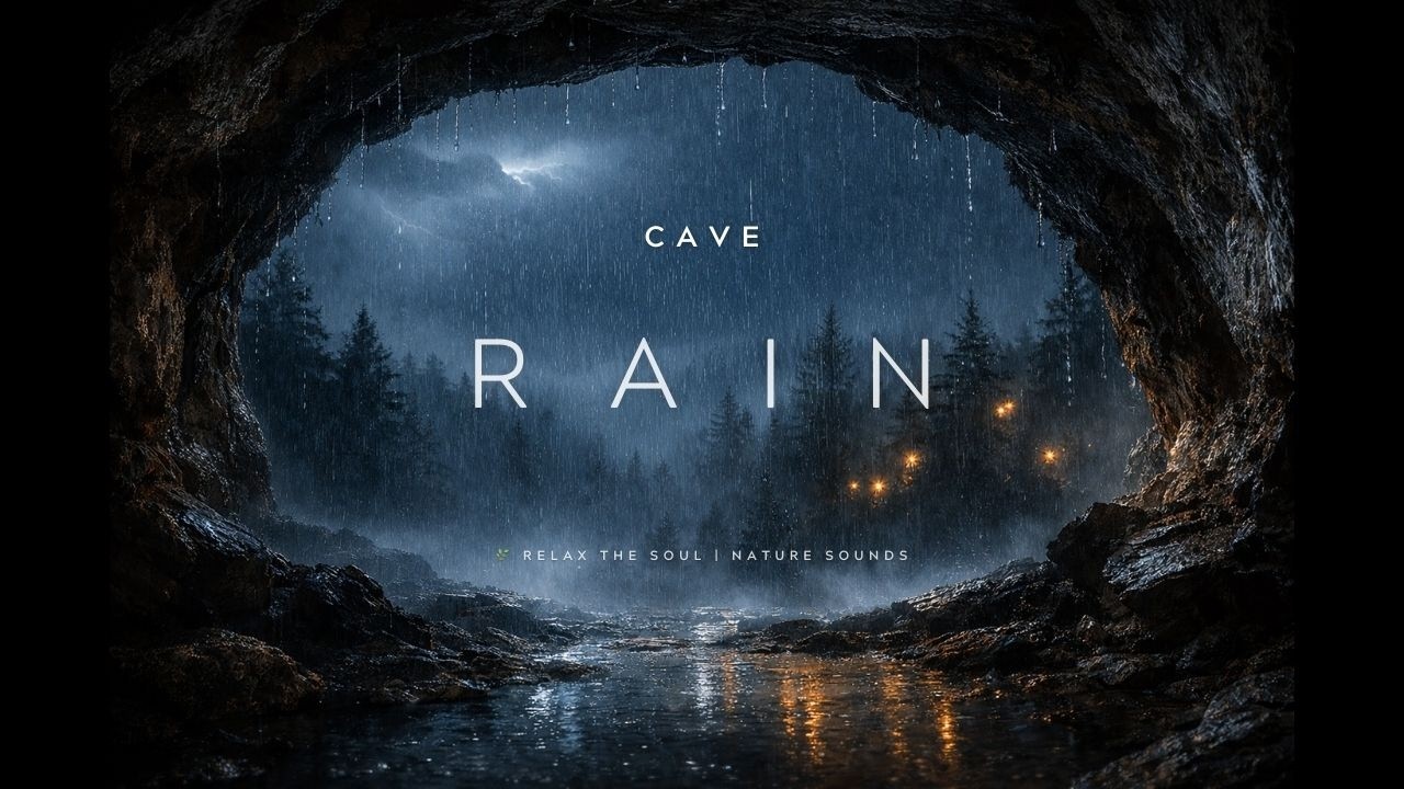 Rainy Night from Inside a Cave 🌧️ | Relaxing Nature Sounds for Deep Sleep