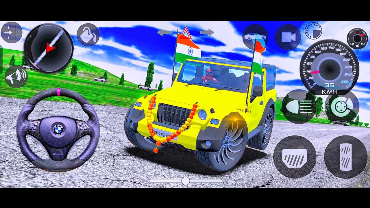 Modified Mahindra Thar 😈 Indian Yellow Thar 🇮🇳High Speed Drive(Gadi Wala Game) Car Game Android 2026