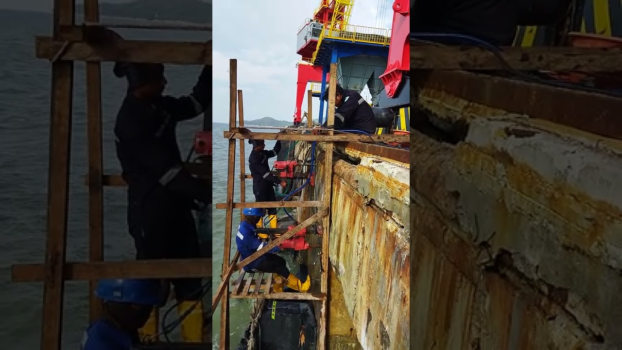 Projects pemasangan karet fender tipe V800 X L1500 Jetty PLTU 3 bengkayang KALBAR