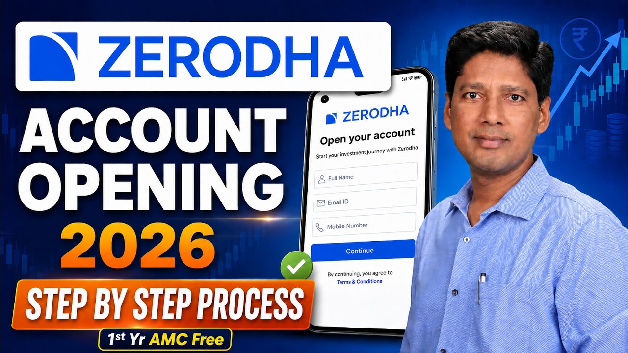 Zerodha Demat Account Opening in 2026 | How to Open Zerodha Account in Telugu | 1st Yr AMC free
