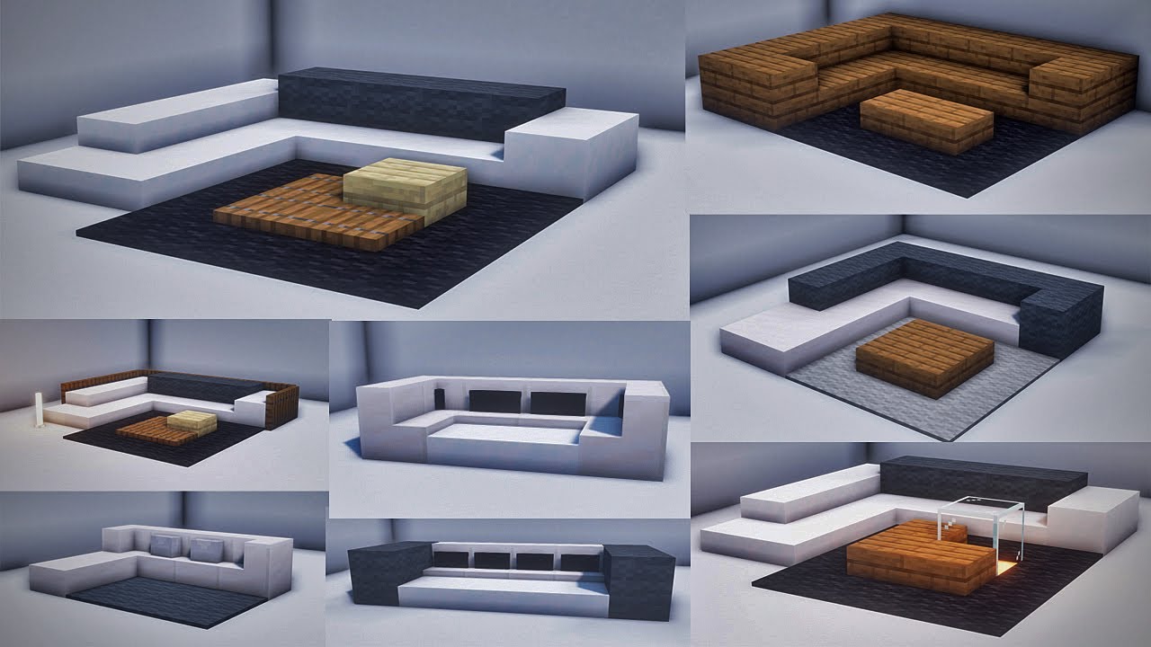 Minecraft : Sofa Designs Hacks and ideas : Interior and Exterior