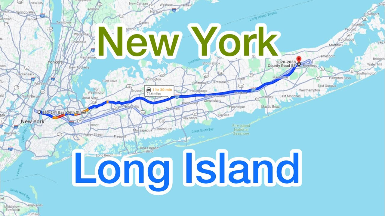 Drive all way i495 East Long Island NYC USA