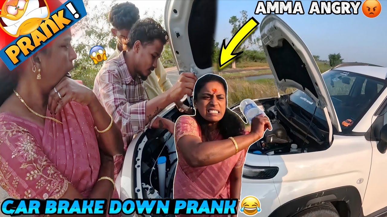 Car broke down prank 😅😂||amma angry 😡 ||#tamil #prank 