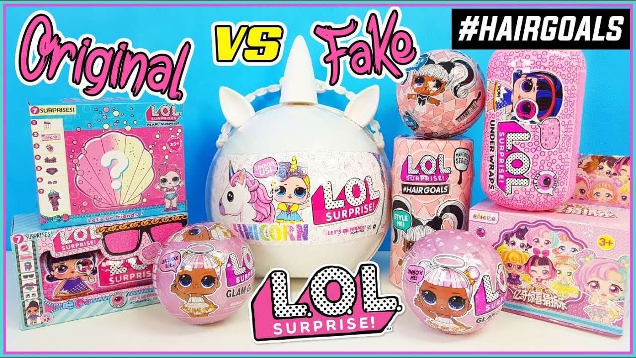 LOL surprise HAIR GOALS *LOL UNICORN * Glam Glitter * LOL surprise Original vs Fake