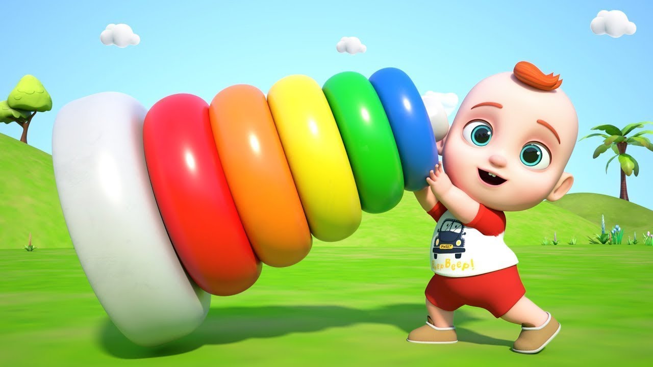 Bunte Ringe Stapeln – Farben Lernen mit Lustigen Kinderliedern | Lilikinder Melodien