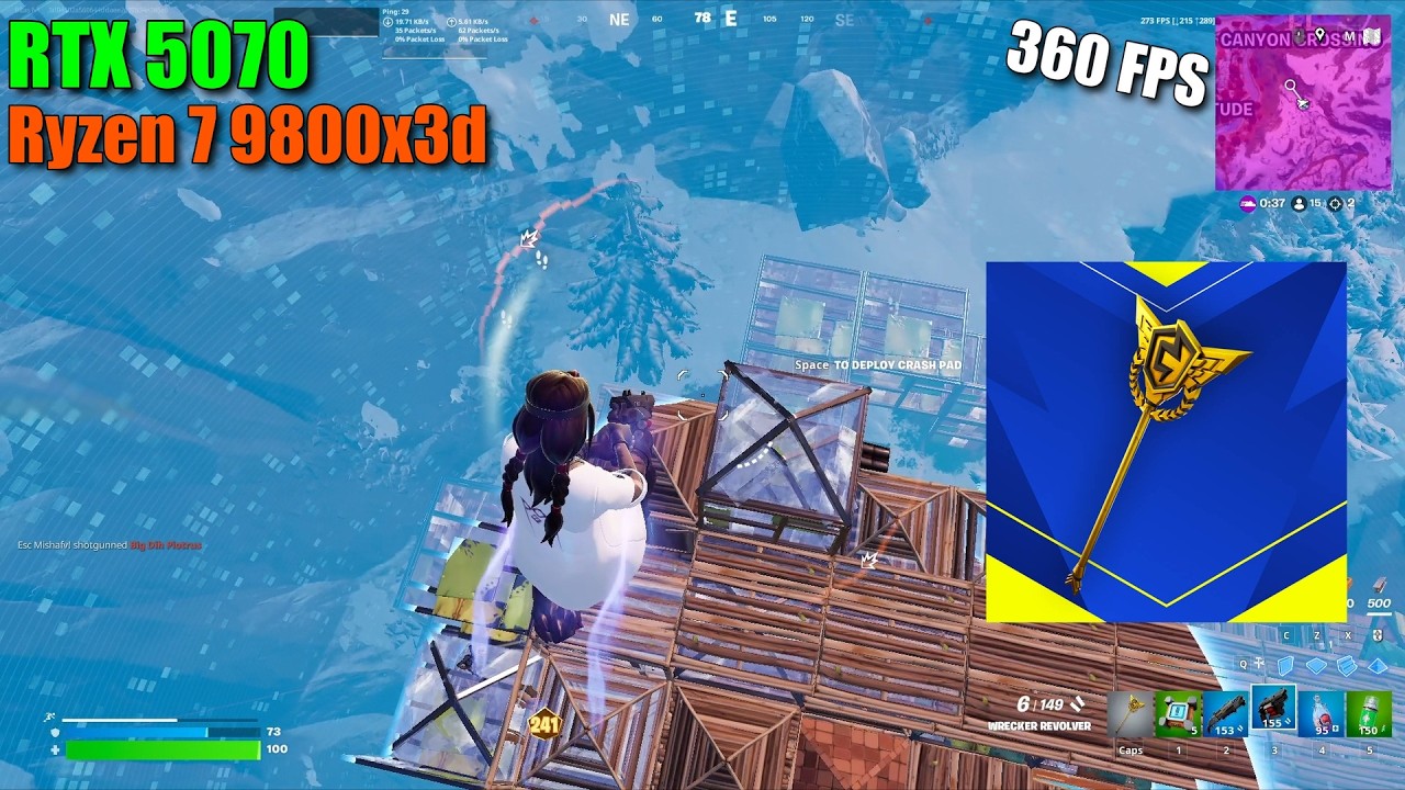 RTX 5070+Ryzen 7 9800X3D | Fortnite CHAPTER 6 FNCS PICKAXE CUP | 1080p | 360 FPS | Performance mode