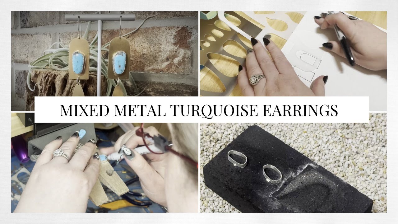 Making Mixed Metal Turquoise Earrings | Brass and Turquoise Earrings | Silversmith Tutorial