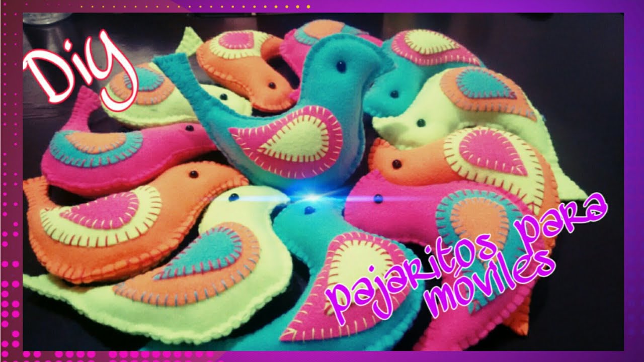 ✂️Como hacer Pajaritos para móviles en fieltro (tutorial)🖌️🖍️