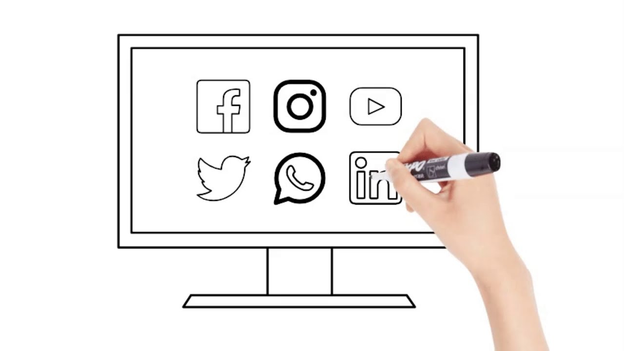 How to draw a Computer monitor: : step by step drawing