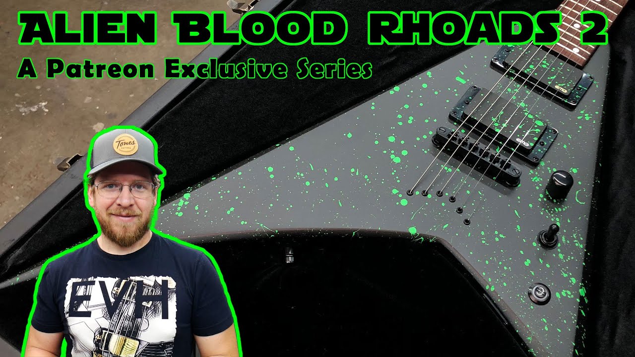 Alien Blood Rhoads 2 Full Series - Patreon Exclusive Jackson Flying V Splatter Paintjob EMG 81 85