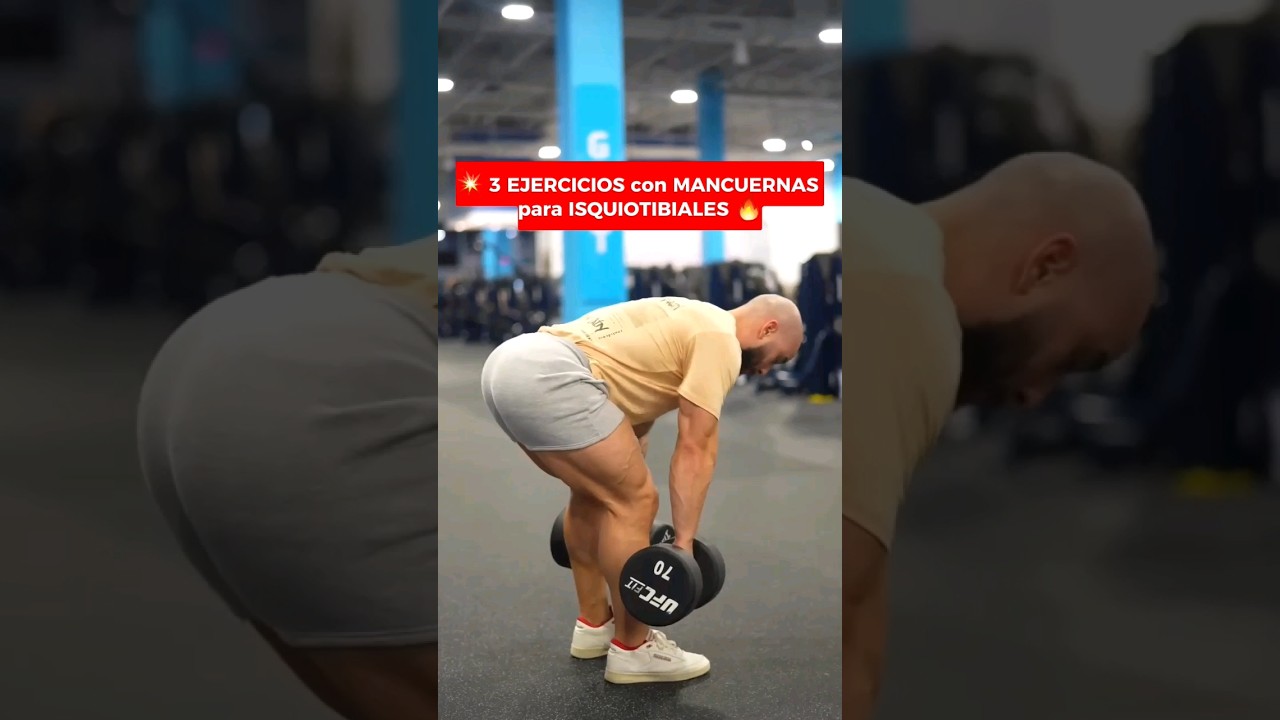 💥3 EJERCICIOS para trabajar ISQUIOTIBIALES s&oacute;lo con MANCUERNAS 🔥💪🏽 #isquiotibiales #short #fyp