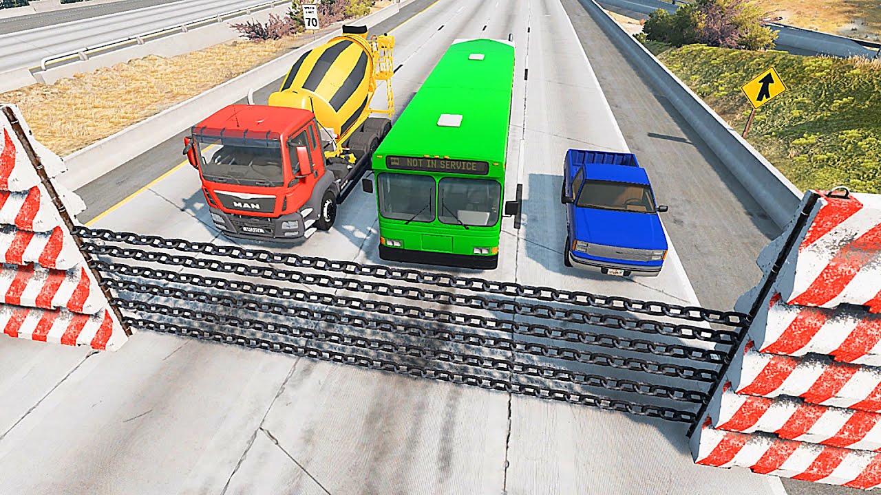 BeamNG Drive Cars VS Chain Wall