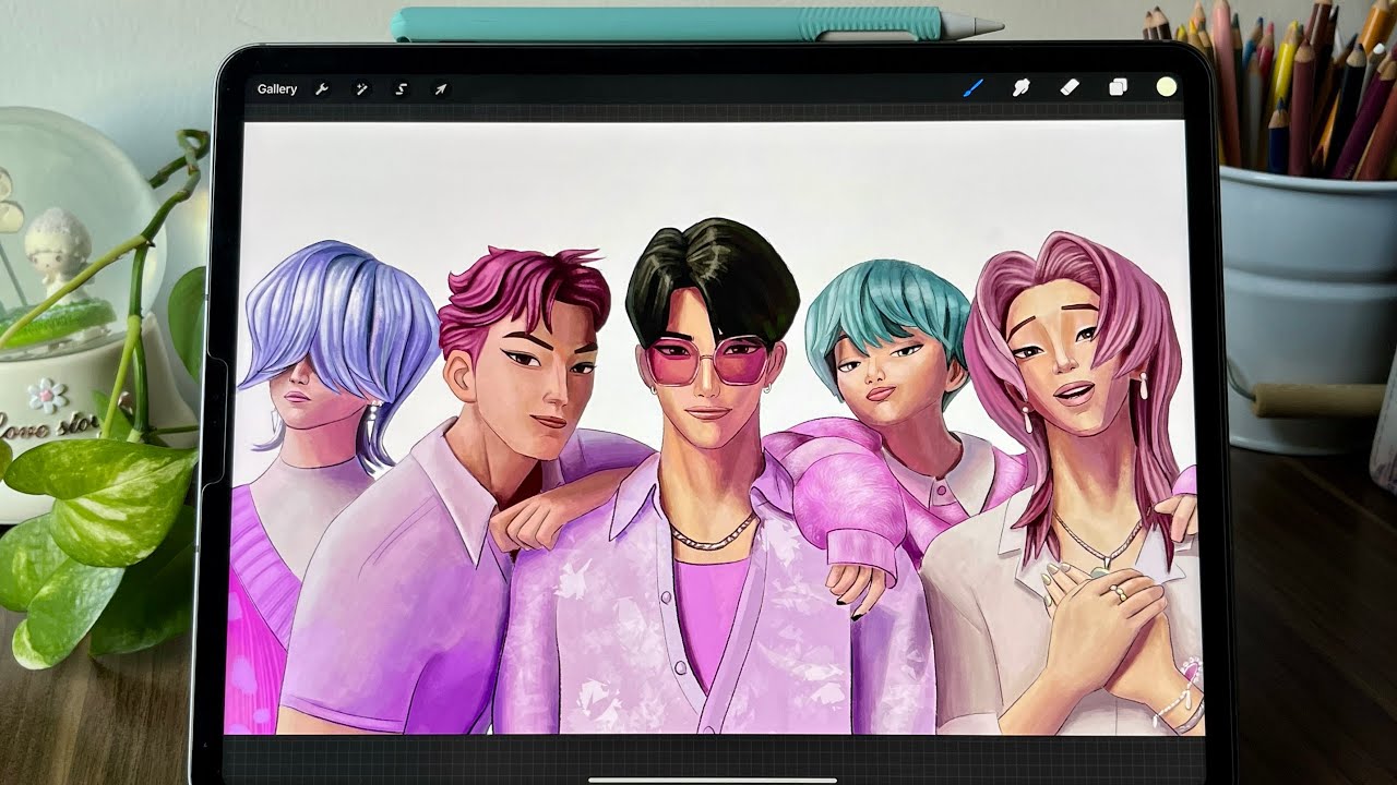 Drawing Saja boys from kpop demon hunters | Full Version ✨💜🩵#sajaboys 