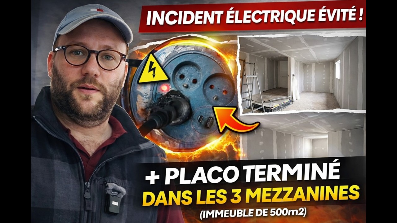 EP-06 | Incident électrique évité + placo terminé dans les 3 mezzanines (immeuble de 500m2)